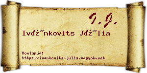 Ivánkovits Júlia névjegykártya